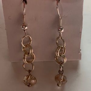 Handmade Silver Ring & Crystal Bead Earrings